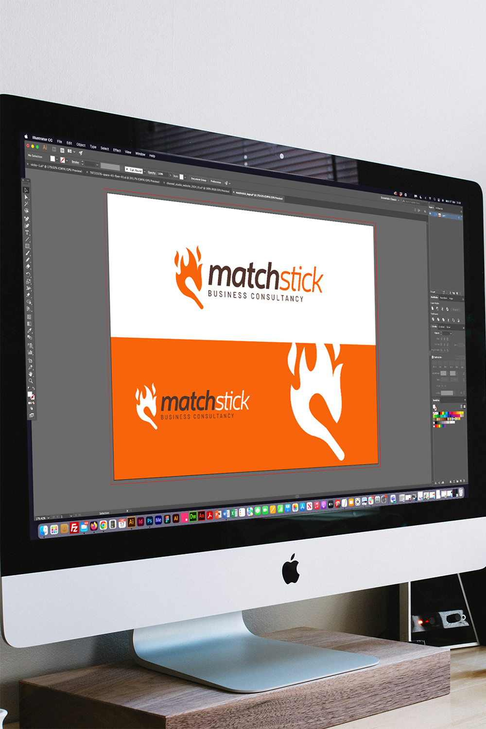 Image of a logo design on a computer screen